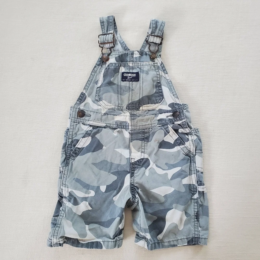 Oshkosh camo shortalls 24 months